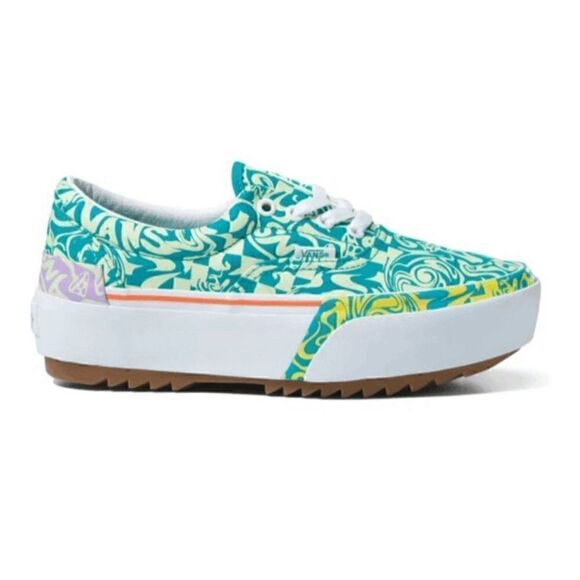 vans era stacked wavy daze tile blue women size 7 fast shipping - Picture 2 of 8